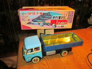 Vintage Friction Tin Toy Dump Truck Mf 099 China 60 