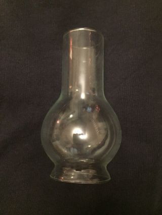 Replacement Round Bulge Oil Lamp Chimney Single Glass 4.  5”x 3” Small Vintage