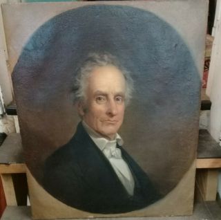 Antique Oil On Canvas Portrait Of Edward Maynard By George Willoughby Maynard