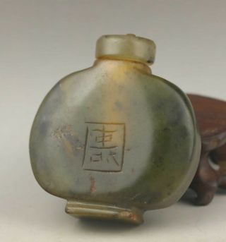 Chinese old snuff bottle hand - carved jade statue snuff bottle 2