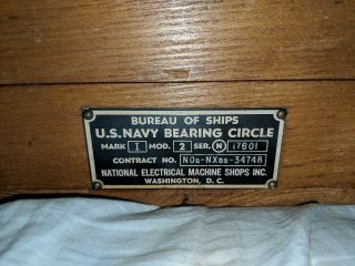 WWII U.  S.  Navy Bureau of Ships Bearing Circle Mark I Mark 2 4