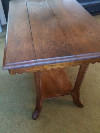 English Antique Solid Oak Wood Side Table