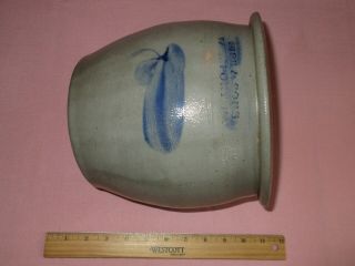 Antique 19th C Stoneware Decorated Sipe & Sons Williamsport PA Cream Jar Crock 6
