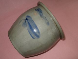 Antique 19th C Stoneware Decorated Sipe & Sons Williamsport PA Cream Jar Crock 7