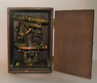 Antique 1917 Beckmann Surveying Transit Instrument,  With Tripod & Wood Box 7