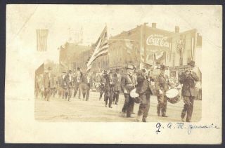 Rppc,  Grand Army Of The Republic Parade,  Mattoon,  Il,  June 17,  1914
