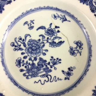 Antique Chinese Porcelain Bowl 18th Century Hand Painted Blue & White Qianlong 3