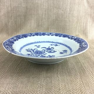 Antique Chinese Porcelain Bowl 18th Century Hand Painted Blue & White Qianlong 5