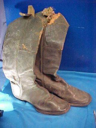 Orig 19thc Civil War Era Black Leather Mens Boots