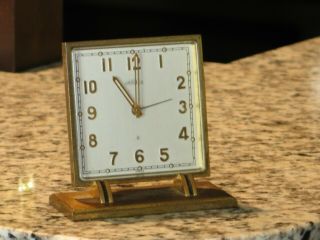 Vintage Angelus 8 Day,  15 Jewel Travel / Desk Alarm Clock