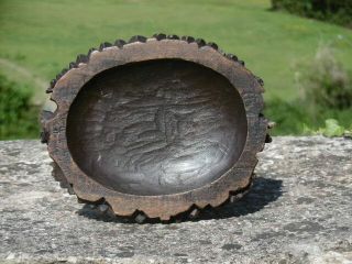 19thc BLACK FOREST OAK CARVED BOX WITH FERN LEAVES IN RELIEF 7