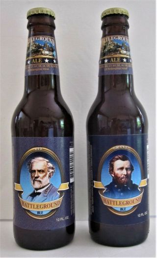 Robert E Lee & U.  S.  Grant Battleground Ale Beer Bottle Set,  Issued 2003,  Scarce