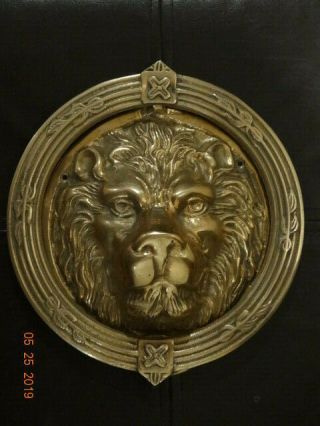 Large Solid 8,  5 " Bronze Cast Lions Head Door Knocker Old Hardware Heavy