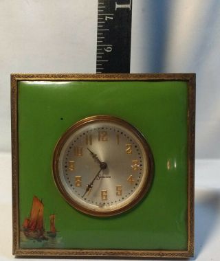 Vtg Sessions Clock 1950 ' s Art Deco Ceramic Mantel Table Clock Chinese Junk Boats 5