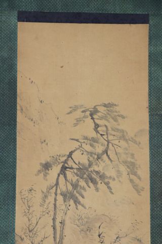 JAPANESE HANGING SCROLL ART Painting Sansui Landscape Asian antique E7346 3