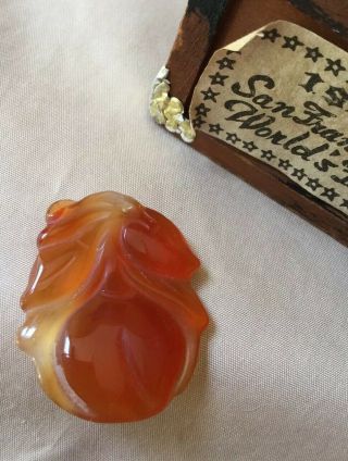 Chinese Antique Agate Hard Stone Carved Fruit Pendent Fine Quality Carnelian