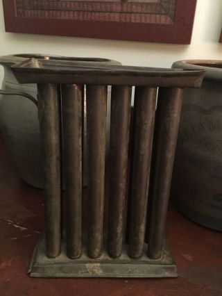 Antique Primitive Tin Candle Mold