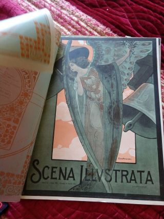 3 Rare Antique Italian Art Nouveau Scena Illustrata Magazines 1913,  1914 & 1915 3