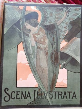 3 Rare Antique Italian Art Nouveau Scena Illustrata Magazines 1913,  1914 & 1915 4