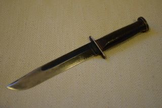 Vintage WWII Western G - 46 - B 8 - inch fighting knife with sheath 3