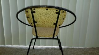 Vtg orb hoop childs chair space age cast wrought - iron splatter pattern 3