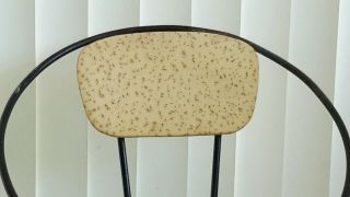 Vtg orb hoop childs chair space age cast wrought - iron splatter pattern 4