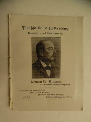 1890 Luther Minnigh Battle Of Gettysburg Illustrated Lecture Brochure Civil War