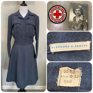 Wwii American Red Cross Uniform Set Ike Jacket Skirt Arc Military Welfare Patch