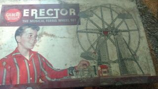 Vintage Erector Set Gilbert Number 10073 The Musical Ferris Wheel Set