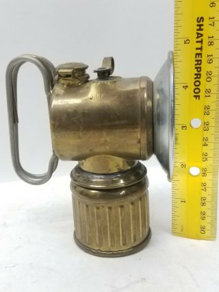 Vintage Miners JUSTRITE 1915 CARBIDE LAMP BRASS GREAT SHAPE 5