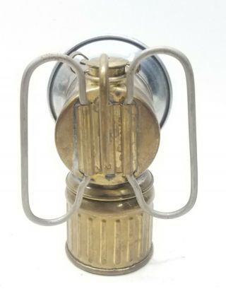 Vintage Miners JUSTRITE 1915 CARBIDE LAMP BRASS GREAT SHAPE 8