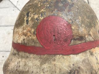 Ww2 Japanese Type 90 Helmet Red Sun Painted Wwii 2