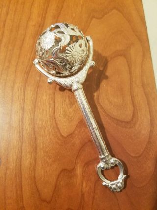 Vintage Silver Tone Rattle