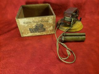 Antique 1897 Magneto Electric Medicine Quack Hand Crank Shock Machine Generator