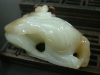 Antique Chinese Nephrite Celadon - HETIAN - Jade Hollowed Horse Statue/ 2