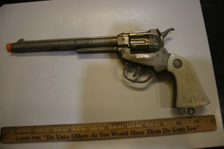 50s Wyatt Earp Colt Buntline Special Diecast Cap Gun Pony Long Barrel Actoy Jsh