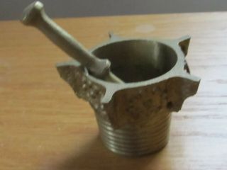 Mortar And Pestle Vintage Brass 1&1/2 " X 1&1/2 Inches Ornate