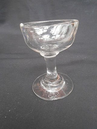 Early 20th C.  Clear Glass Freeblown Pedestal Eye Bath/cup (2.  75 " High) K