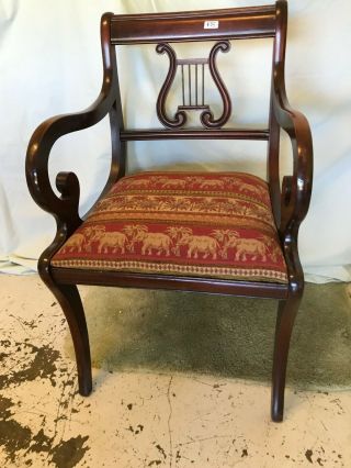 Post - 1950 Duncan Phyfe Style Arm Chair,  Red