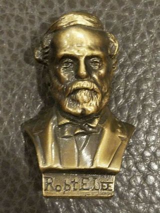 Vintage Robert E Lee Bust Miniature Bronze Souvenir White Sulphur Springs W Va