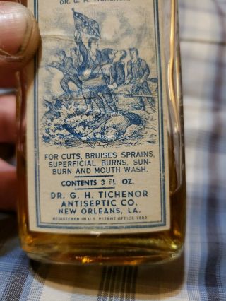 Civil war Rare Dr.  Tichenor’s Antiseptic Refrigerant 1883 Confederate Label 2