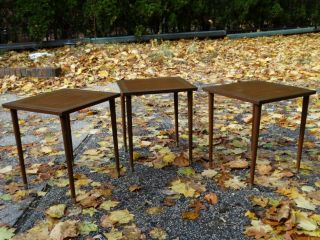 Set Three Artex Butlerette Vintage Mid - Century Stacking Tables