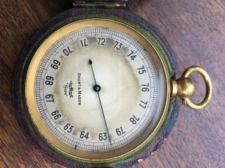 Short & Mason Tycos Pocket Barometer With Case.  Scale In Centimeters (cmhg).