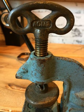 Vintage Industrial Acme Bench Clamp Bracket Light Lamp Steam Punk Brass & steel 4