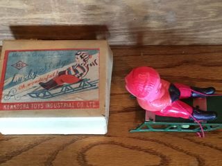 Vintage 1950’s Boy On Sled - Lucky Sled Celluloid Windup Occupied Japan Boxed