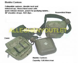 2 Qt OD Collapsible Canteen w/ 2 Qt OD Canteen Cover US Military Issue 4