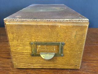 Vintage Wooden Library Card Index Drawer / Box,  Oak Front,  Beech Body.