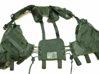 [c4] MILITARY WOODLAND CAMO TACTICAL LOAD BEARING VEST LBE LCE CHEST RIG HARNESS 3