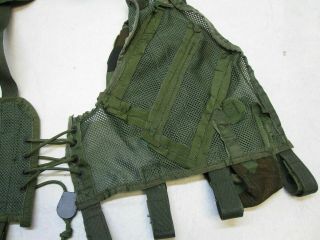 [c4] MILITARY WOODLAND CAMO TACTICAL LOAD BEARING VEST LBE LCE CHEST RIG HARNESS 5