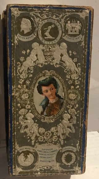 Henry Matier & Co Victorian Pure Linen Cambric Handkerchiefs Box